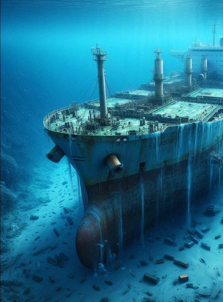 Shipwreck on seabed